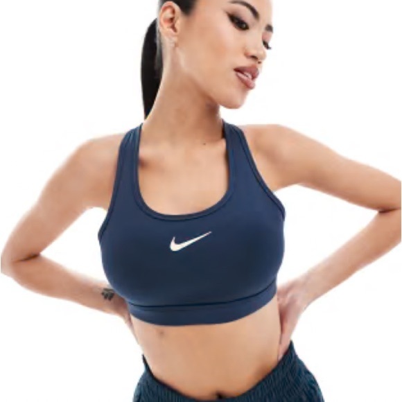 Nike Dri-FIT Racerback Sports Bra Teal Blue Medium Support | Size XS - Picture 1 of 6